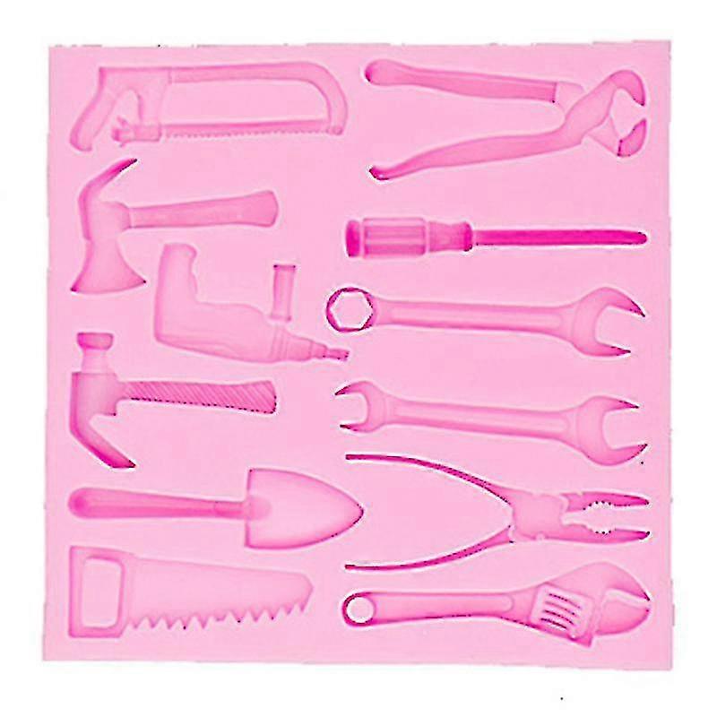 Silicone Hand Tools Stencils 3d Chocolates Baking Tools Hammer Screwdriver Repairing Tool Template