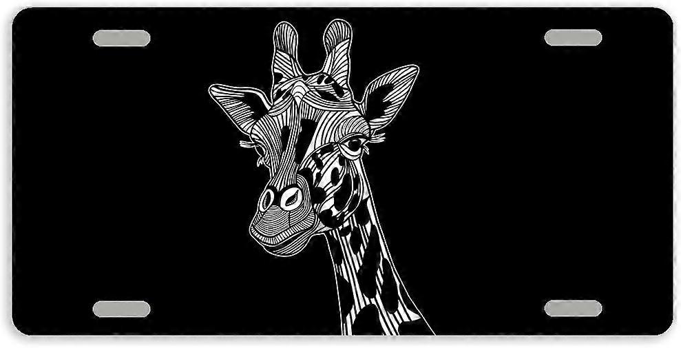 Tampa de Placa de Licença de Etiqueta de Carro de Metal Girafa com 4 Furos 12 x 6 Polegadas