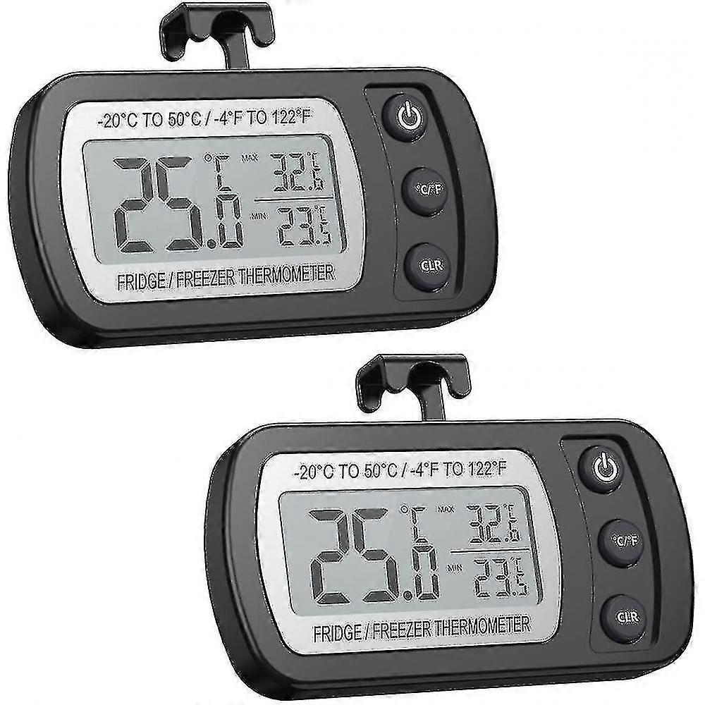 Refrigerator Thermometer Lcd Display Digital Waterproof Freezing Thermometer With Magnetic Crochet