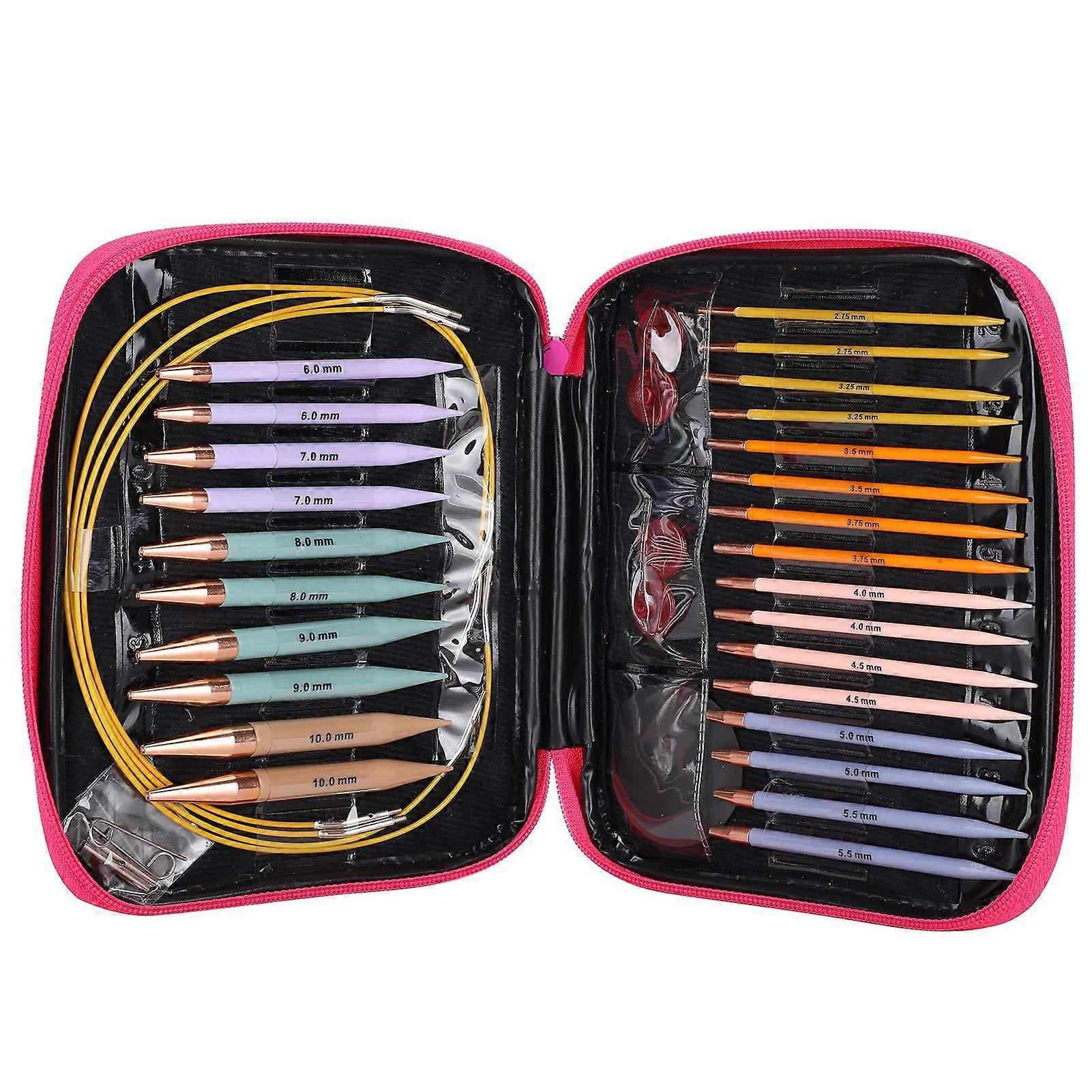 13 Pair Interchangeable Knitting Needles Set, Circular Knitting Needles with 2.75mm-10mm
