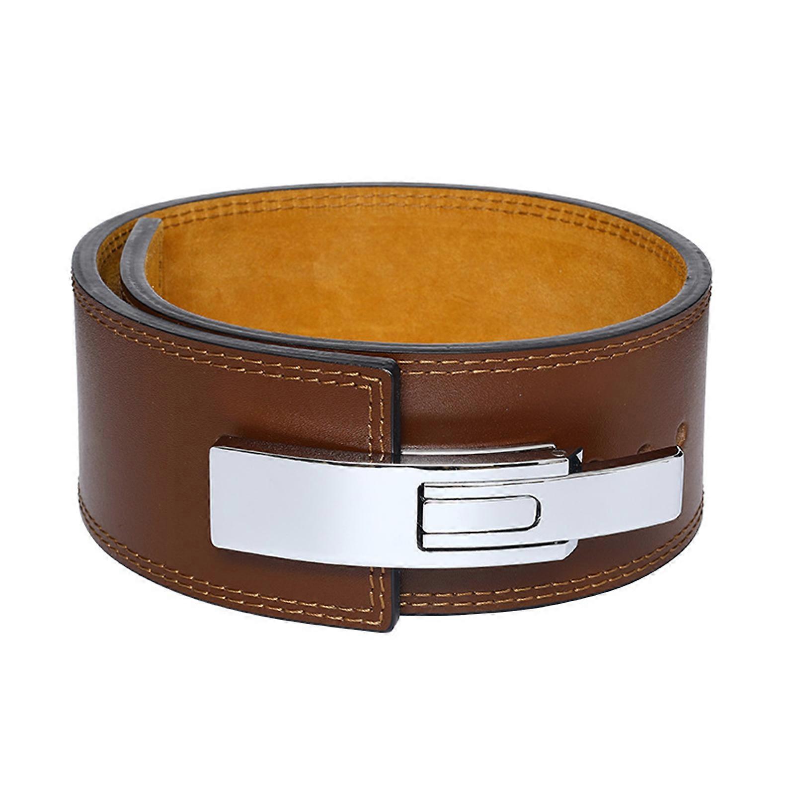 Leather Fitness Belt for Powerlifting Gym and Bodybuilding with Quick Release Function