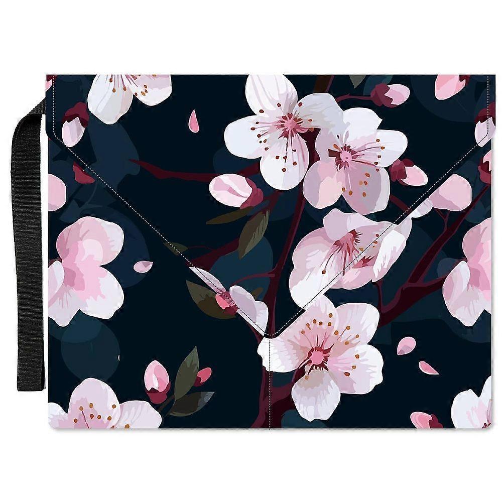 Polyester Book Cover Notebook Wraps with Hook and Loop Rectangle Flower 400~420x285~305mm