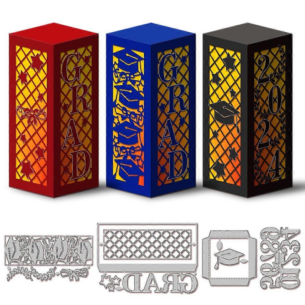 Graduation Theme Carbon Steel Cutting Dies Stencils Decorative Embossing Paper Card Making Template for DIY Scrapbooking Art Craft Lantern 64~110x98~1