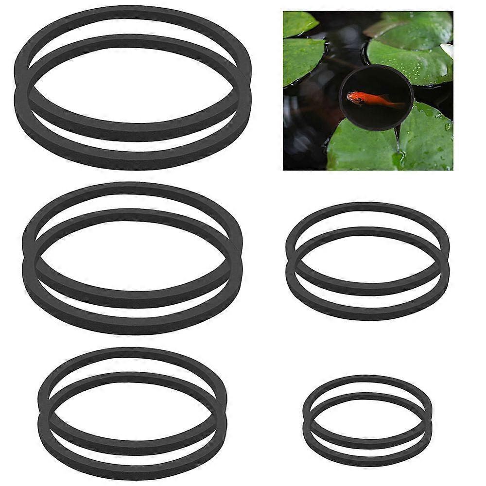 2 Sets EVA Foam Feeding Ring for Fish Black 90~205x5mm 5pcs/set