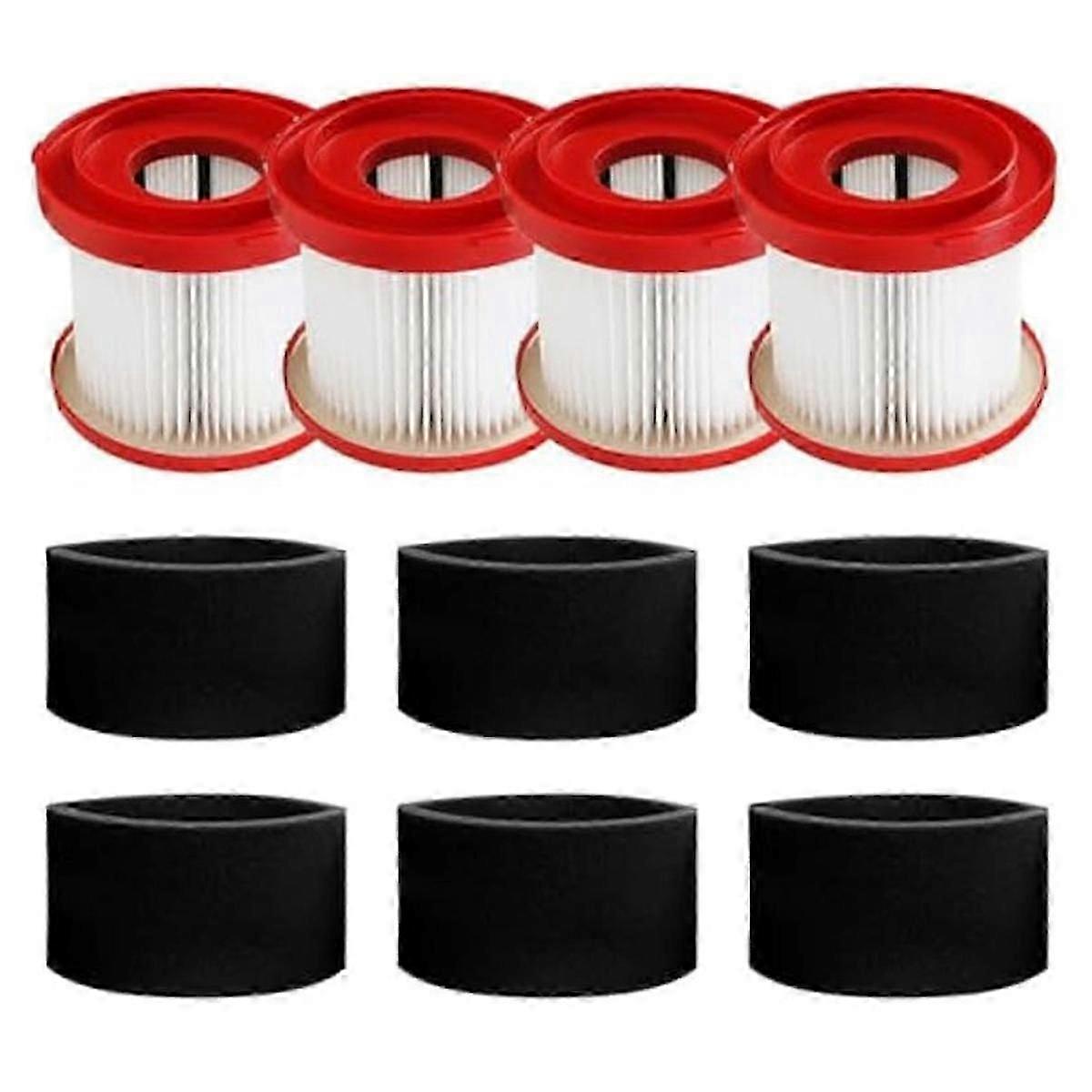 4pcs 49-90-1900 Filters and 6pcs 49-90-2015 Sponge Filters suitable for Wet Dry Cordless 2 Gallon 0880-20