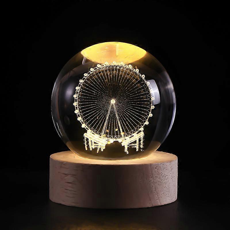 Ferris Wheel 6cm Crystal Night Light with Warm LED