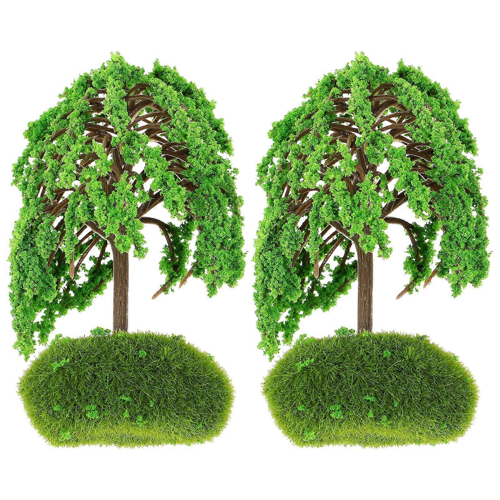 2pcs Miniature Diorama Trees DIY Landscape Miniature Trees Model Sand Table Decor