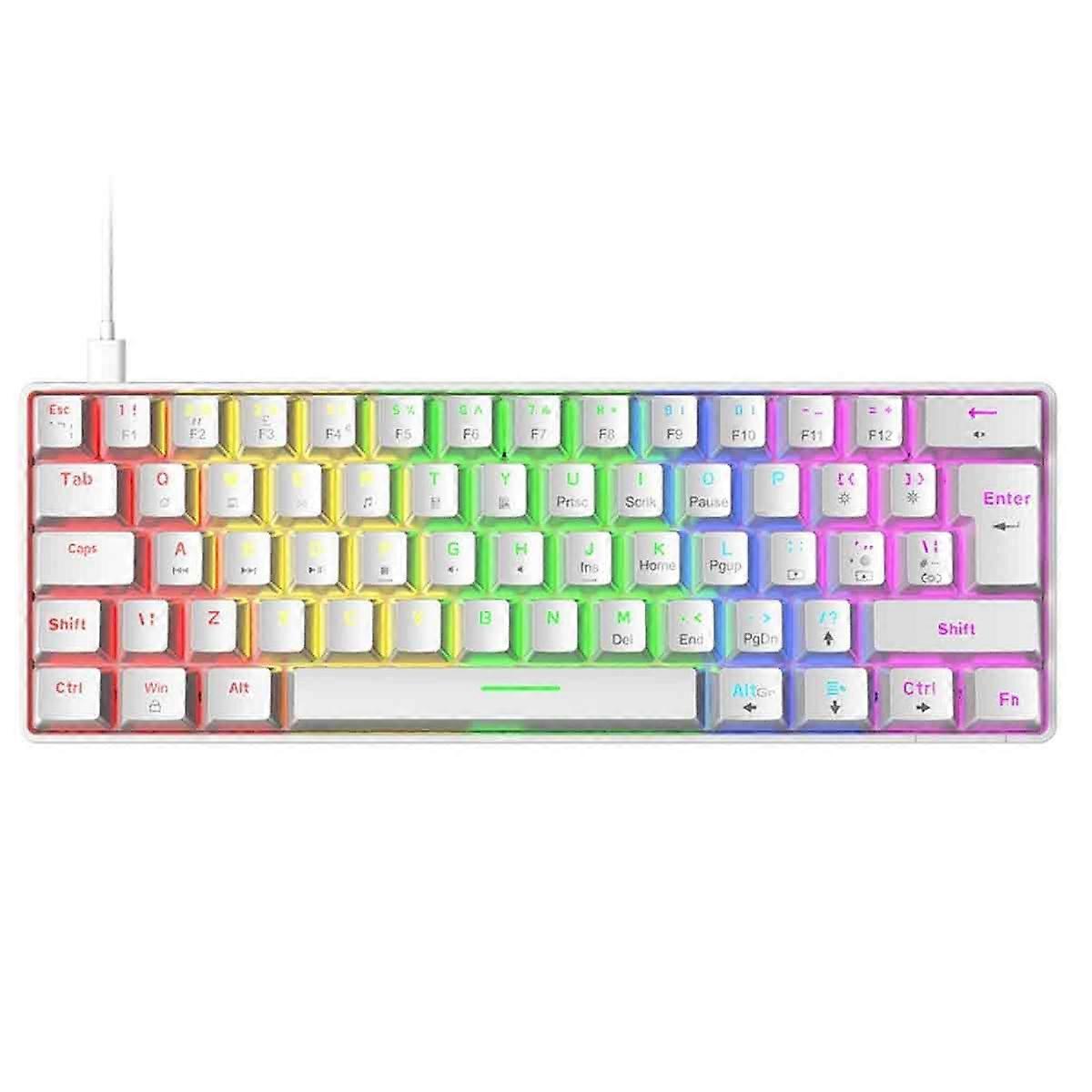 Mechanical keyboard - mechanical single keyboard white blue axis mixed light