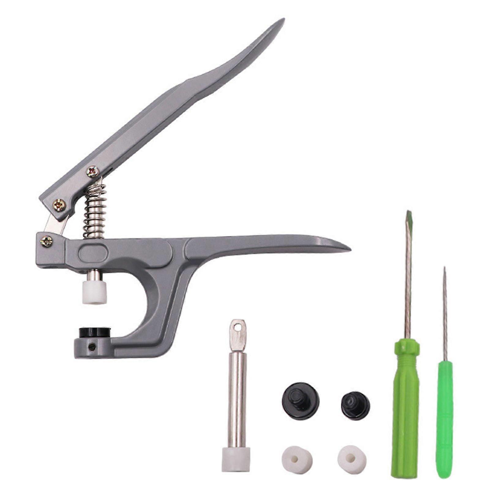 1 Set Snap Pliers with T3/T8 Base Screwdriver Awl DIY Crafts Clothing Manual Handheld Press Pliers Tool Heavy Duty Plastic Snap Button Setter Fastener