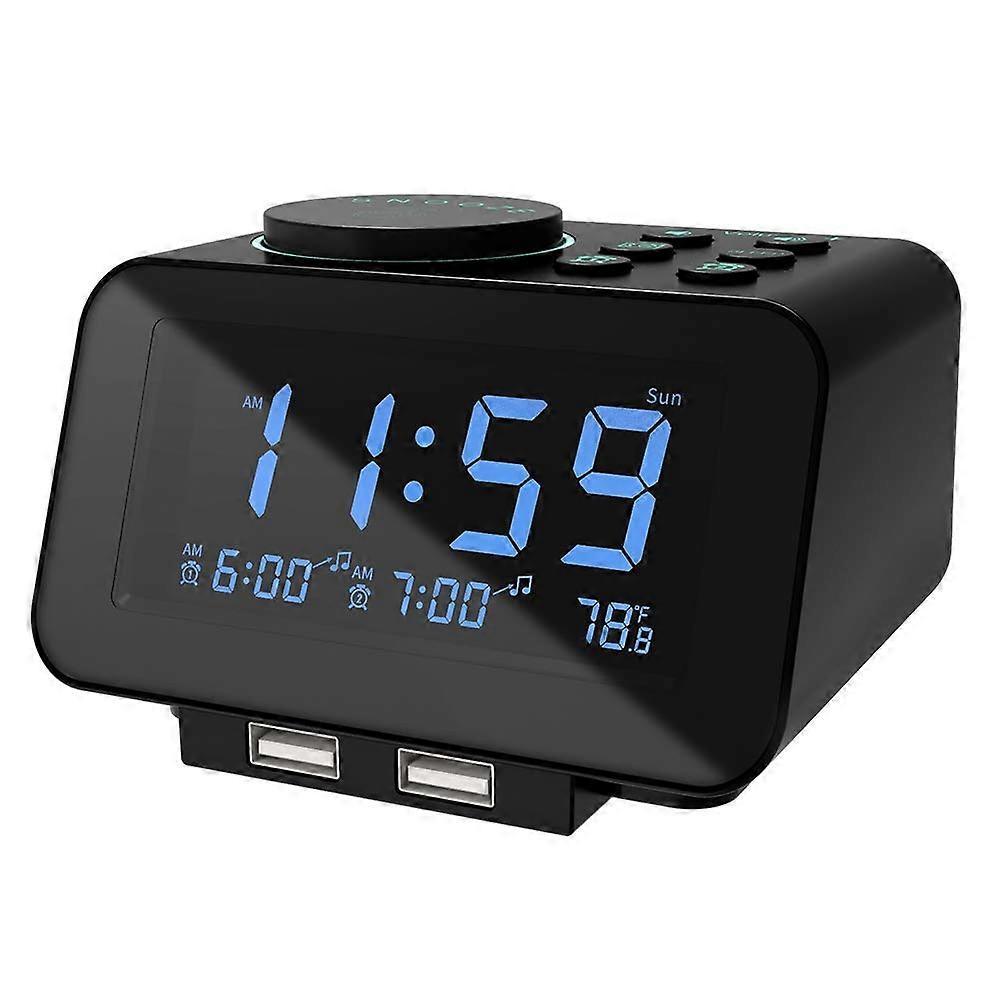 Digital Dual Alarm Clock Radio, 0-Dimmer with Weekday/Weekend Mode