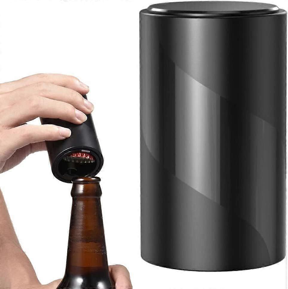Automatic Magnetic Beer Opener Push-Pull Bottle Opener Automatic Kitchen Accessories for Home, Black