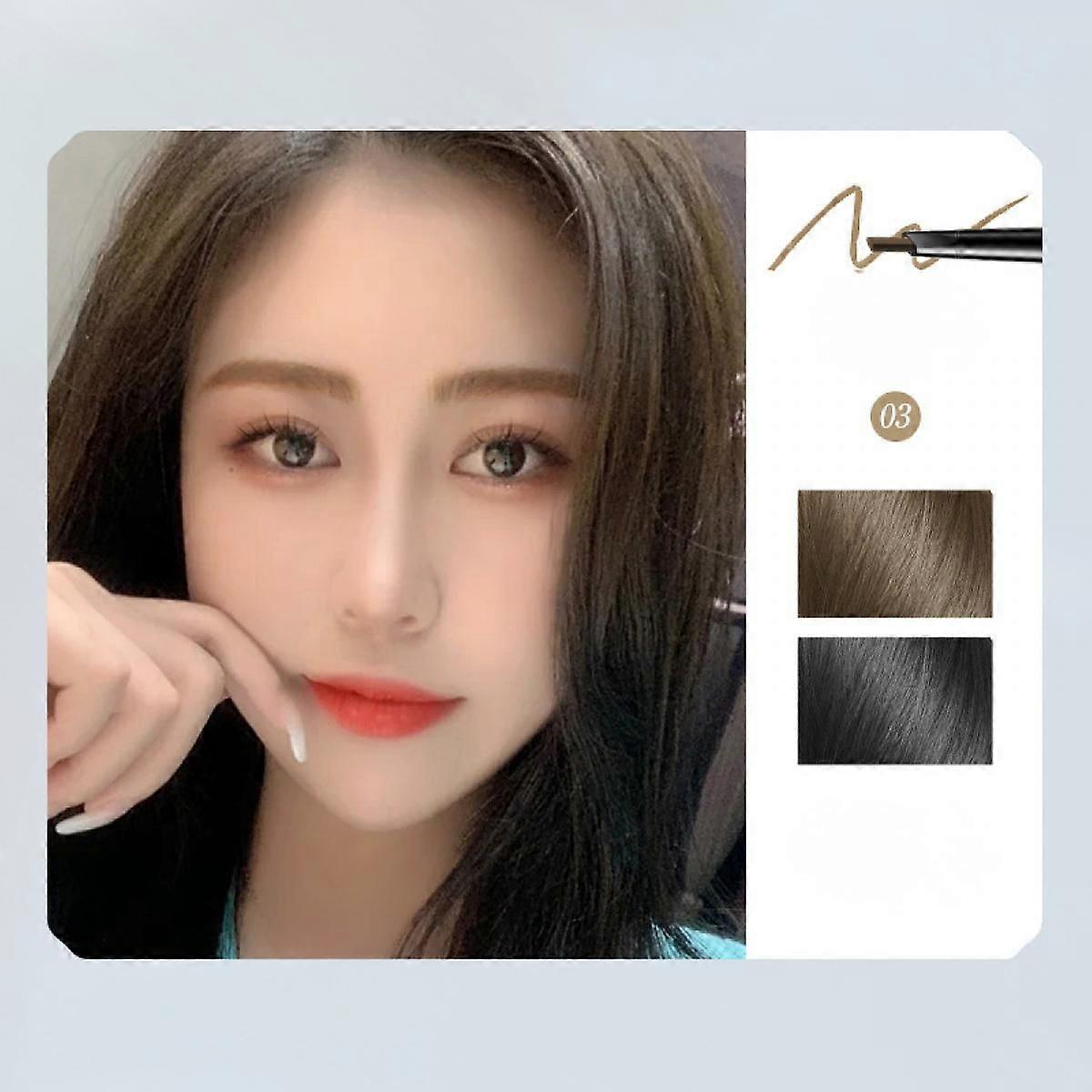 Eyebrow Pencil in Teardrop Tip w/ Spoolie Brush, Dual Ended Eyebrow Pen - Long Lasting Natural Fills and Defines Brow Tint