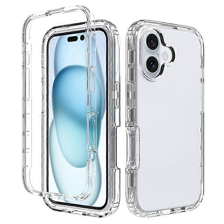 Compatible For iPhone 16 Case TPU+PC 2-in-1 Drop-Proof Clear Phone Cover