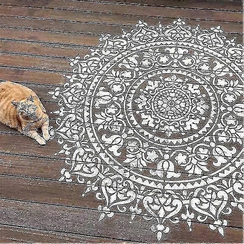 Mandala Auxiliary Painting Template Grande stencil riutilizzabile Pavimento compatibile Piastrelle Mobili in tessuto