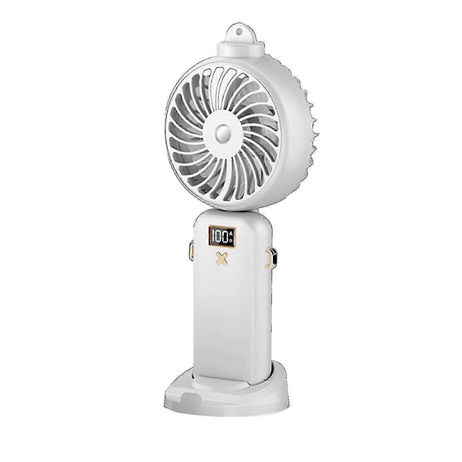 Portable Mini USB Fan with Digital Display and Folding Spray - for Travel, Camping & Shopping