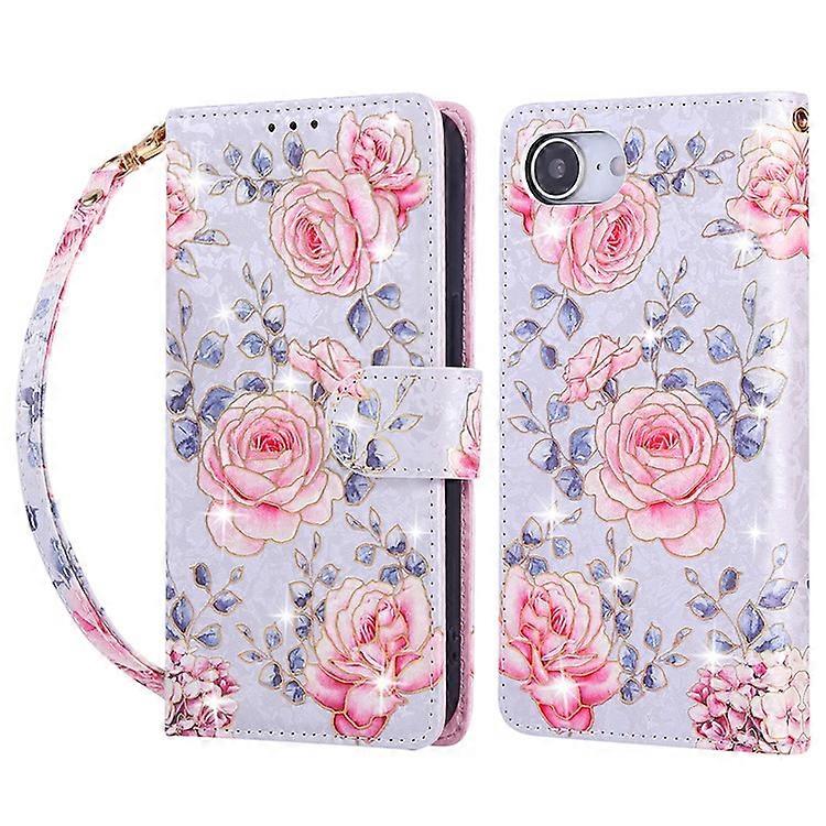 Compatible For iPhone 16e Case RFID Flower Leather Phone Cover