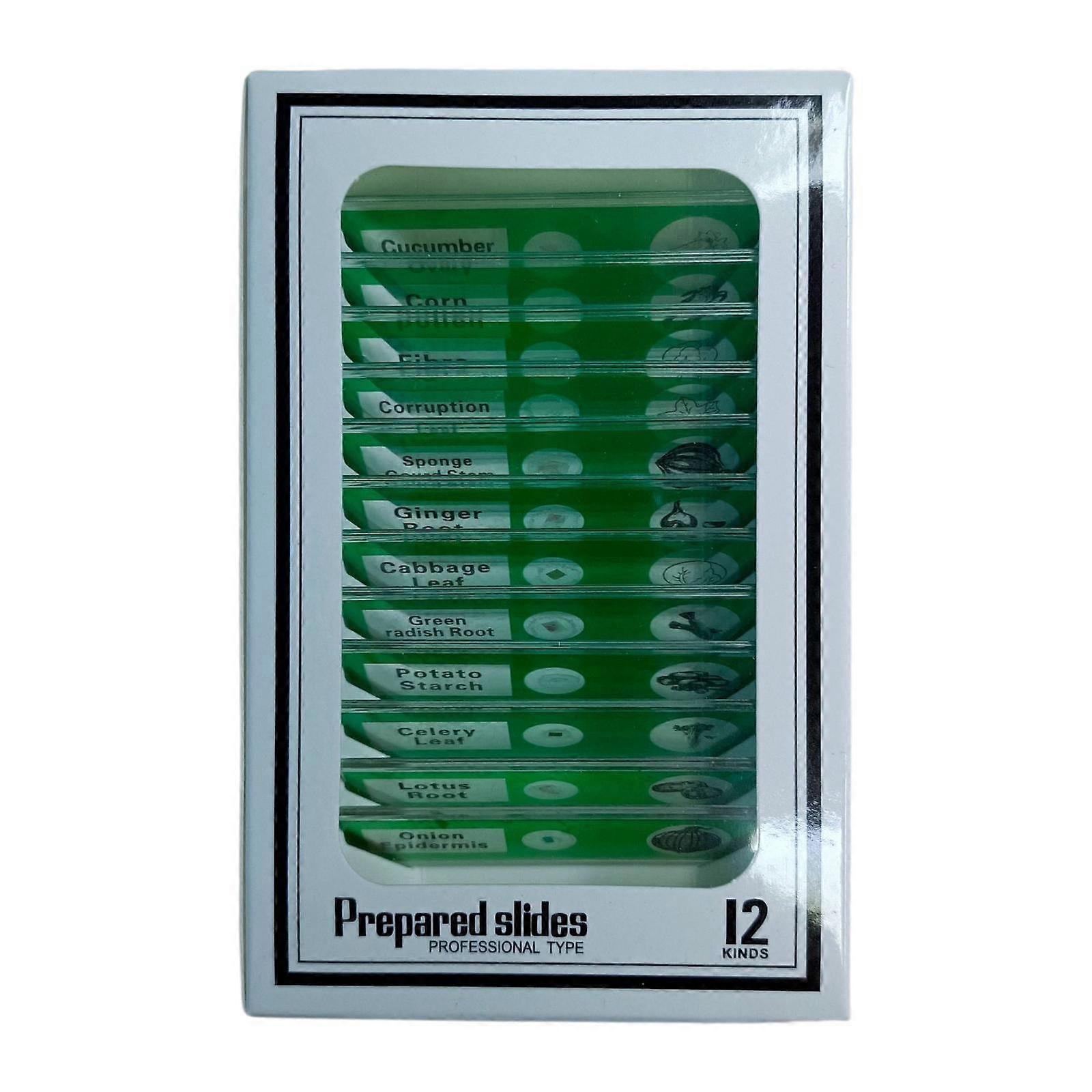 12x Prepared Microscope Slides,Educational Early Learning,Microbiology Slides