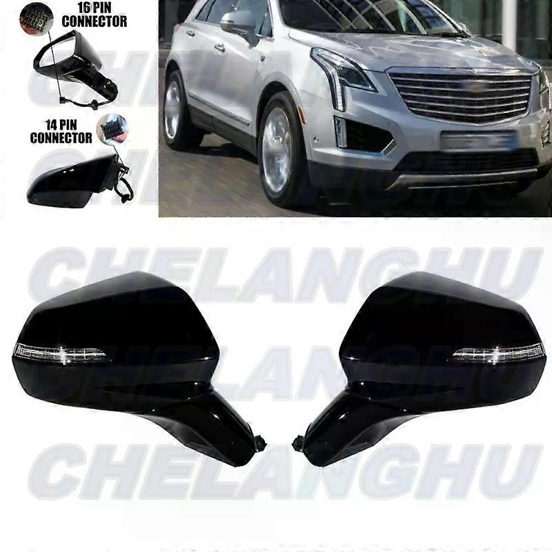 unique For Cadillac XT5 2016 2017 2018 2019 2020 European version 1 Pair 16 / 14 Pins Black Painted Memory Power Fold Mirror Assembly