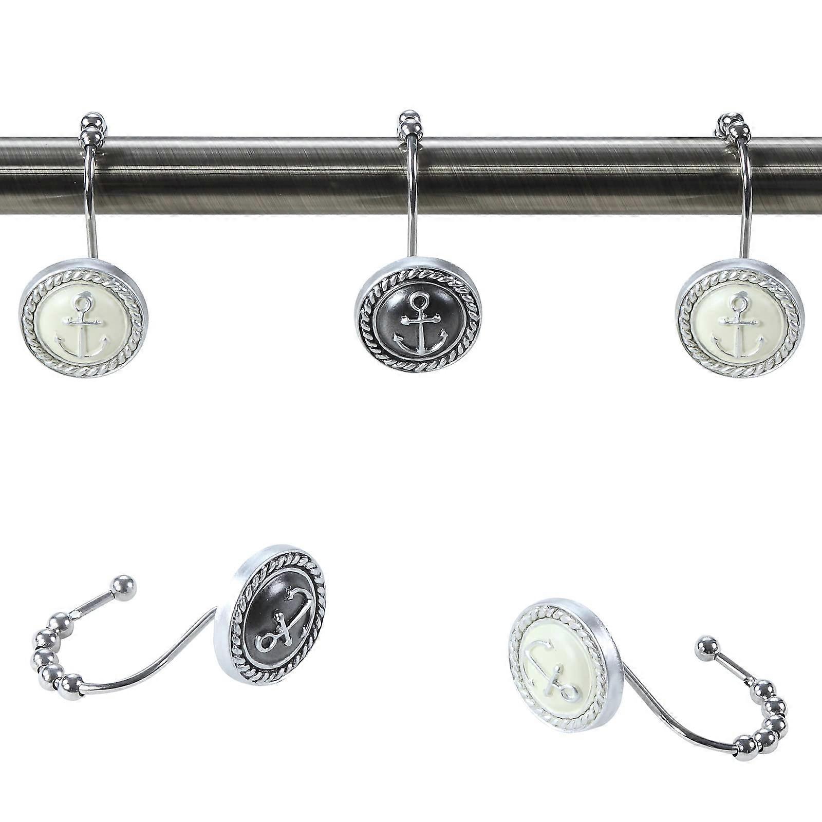 12 hooks decorative shower curtain hooks for bathroom curtains