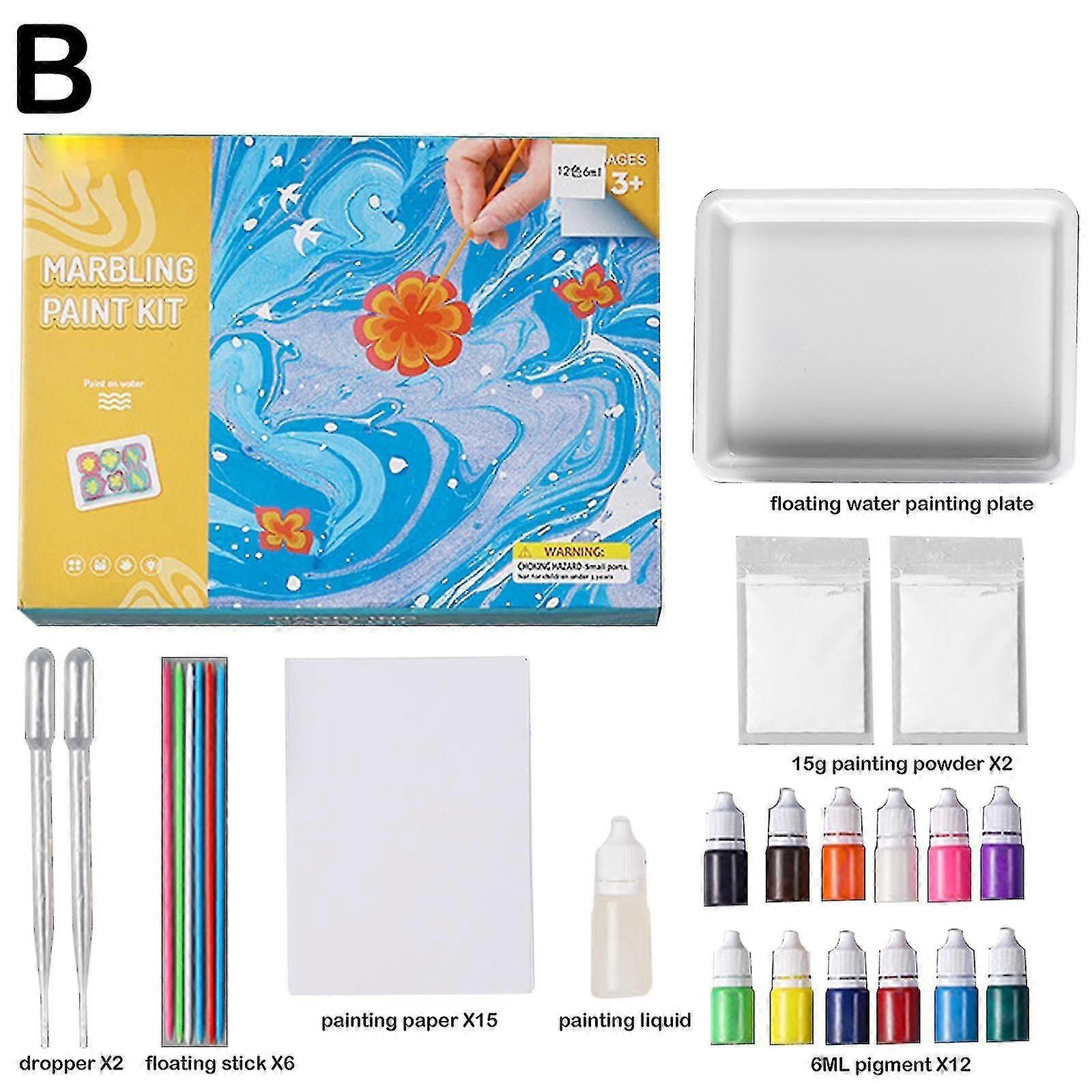 Vatten marmorering färg konst kit alla åldrar 6/12 Co