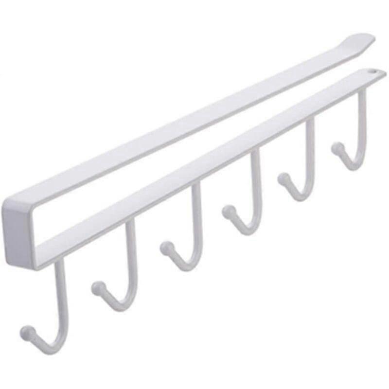 1 Piece Under Shelf Cup Holder Cupboard Insert Kitchen Gadgets Cup Holder-White