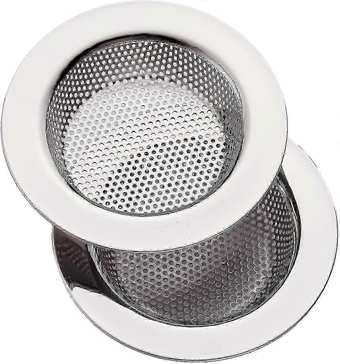 Kitchen Sink Strainer Stainless SteelSink Strainers for Kitchen Sinks with Large Wide Rim 4.5" Diameter (2 PACK)