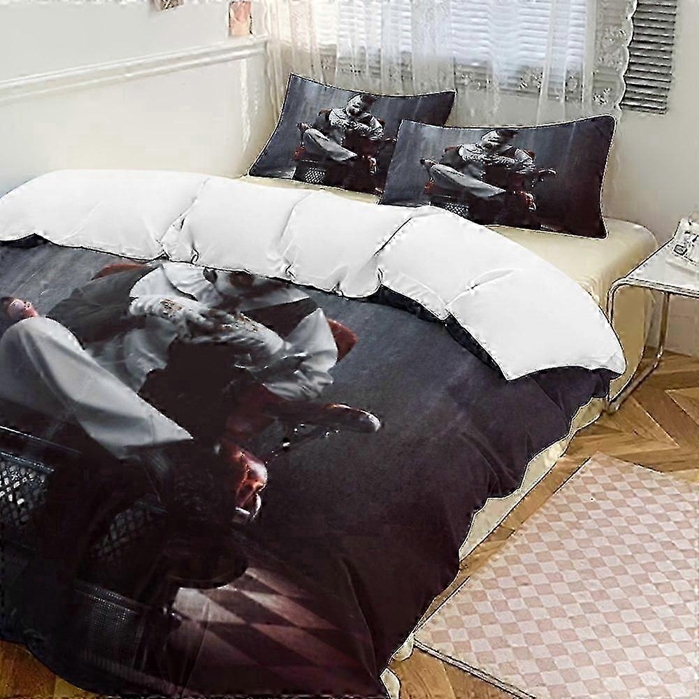 o2126 Lençóis TerrifierConjunto de Cama de 3 Peças com Capa de Edredom Confortável e Confortável para Quarto (1 Capa de Edredom e 2 Fronhas) Lençóis f