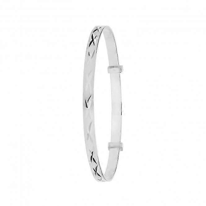 Acotis Silver Babies Expandable Bangle with Round Dia Cut Design G4359