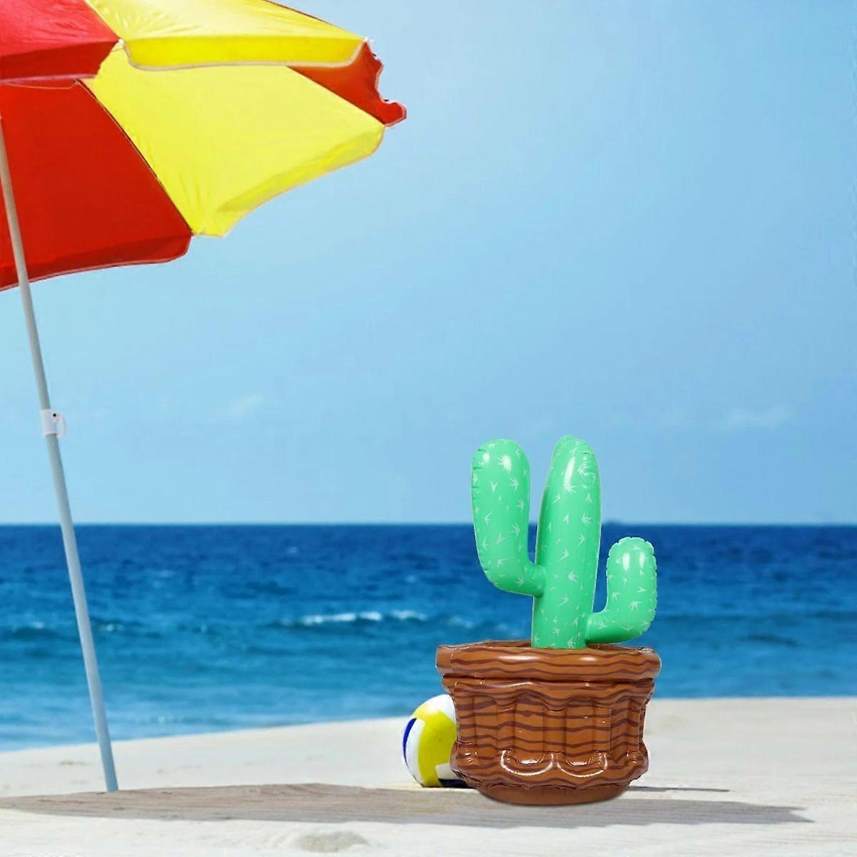 2025 New Inflatable Cactus Shape Cooler for Parties Multi-Function Ice Cube Bucket Summer Beach Party Wine Cooler Inflatable Cooler Ice Serving Bucket