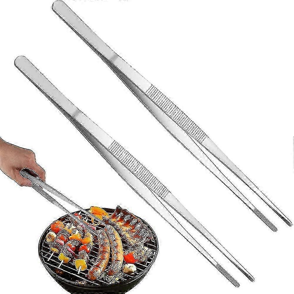 2 Pcs Pinça de 12 Polegadas Tongs, Pinça de Cozinha Tongs, Tongs de Comida Longa com Precisão
