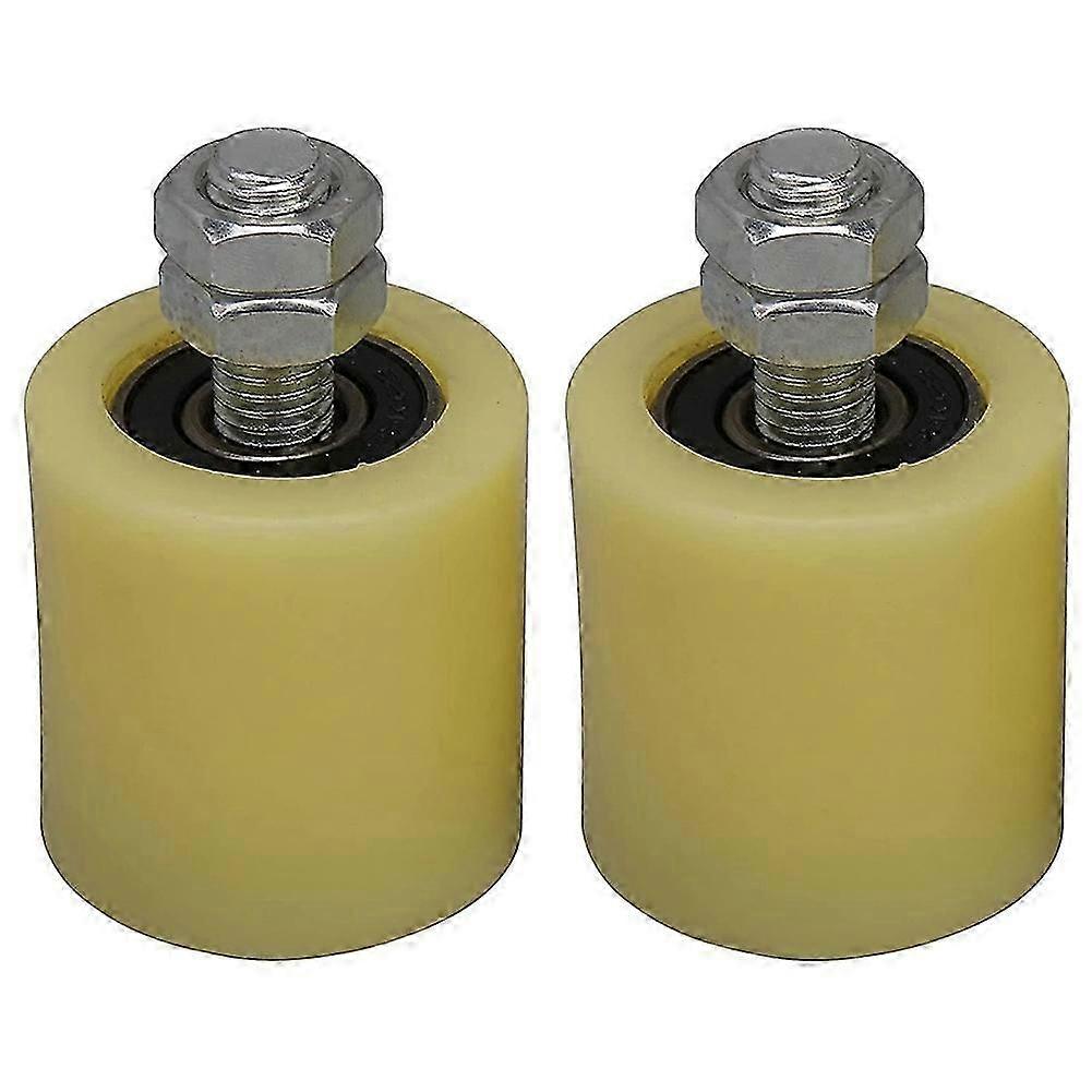 2PCS 48x50mm κίτρινη ασημένια νάυλον χάλυβα επίπεδη μηχανή 6201 M12 ρουλεμάν κυλίνδρων βίδα για την ηλεκτρική πόρτα συρόμενη πύλη DS