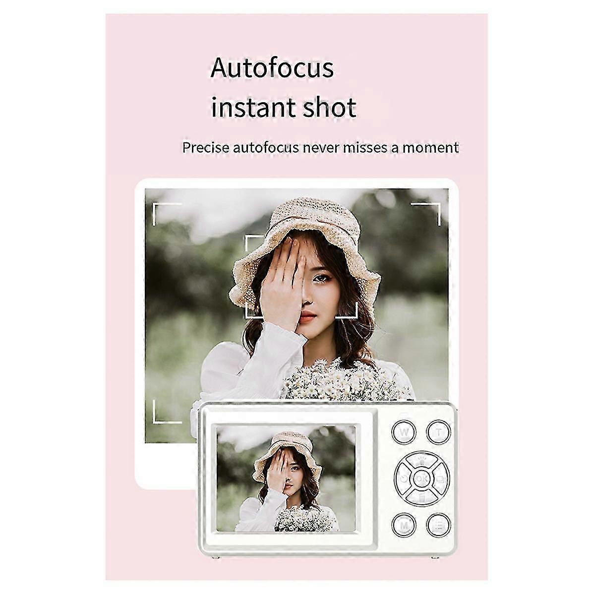 4K Ccd Digital Camera Photography Camera, Video Blog Camera, Film Camera, 4K 30FPS Mini Camera for Teenagers Black