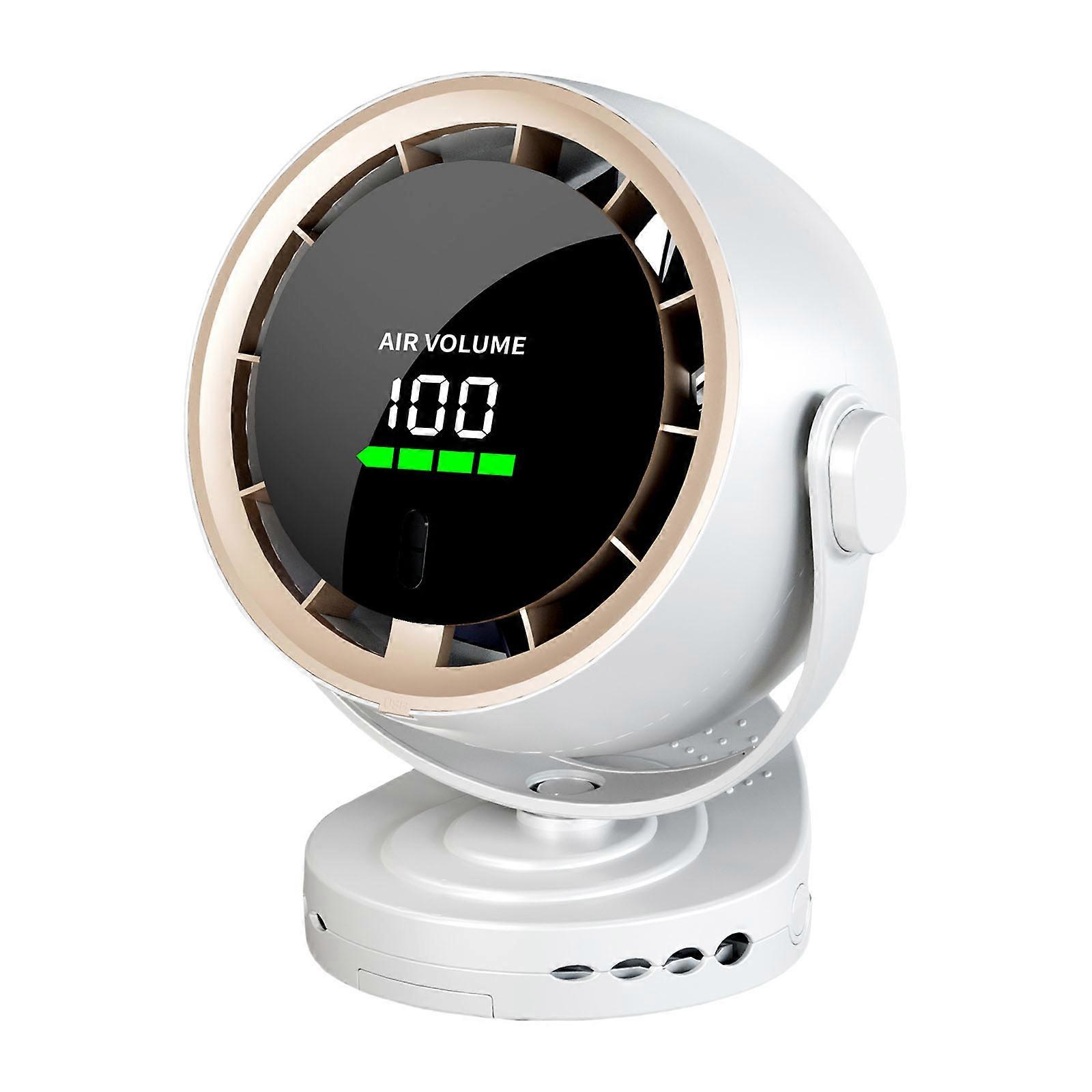 Ventilatore da tavolo multifunzionale Ventola di raffreddamento efficiente 4000mAh Potente ventola silenziosa Struttura ABS per viaggi Ufficio Uso esterno Bianco