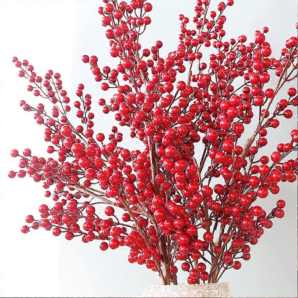 Artificial Red Berries Red Berry Stems For Winter Home Decor And Christmas Decorations
