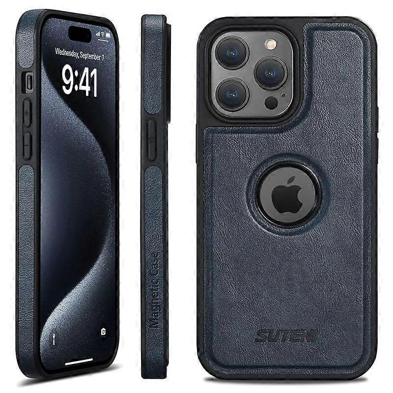 Luxury Magnetic Leather Case for iPhone 15 16 pro Max 14Plus 13Pro 12 pro Max Compatible with MagSafe Wireless Charging Full Coverage Design Black Bro