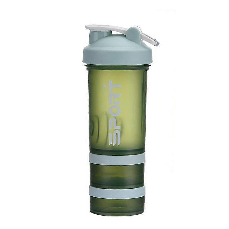 500ML Sports Bottle with 3 Layers, Portable Protein Bottle for Travel, Overflow-Resistant, BPA-Free Plastic, Attractive Color for Adults