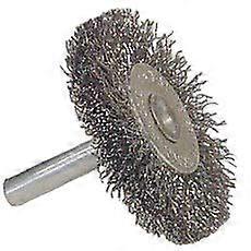 Carbon Steel Wheel Brush 0.014 in Bristle Diameter - Shank Attachment - 3 in Outside Diameter - Package Type: Display - 36011