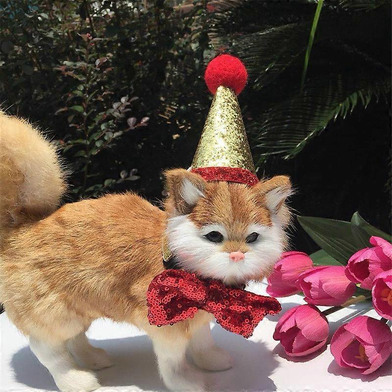 Pets Sequined Bows Hat Christmas Decorations Supplies
