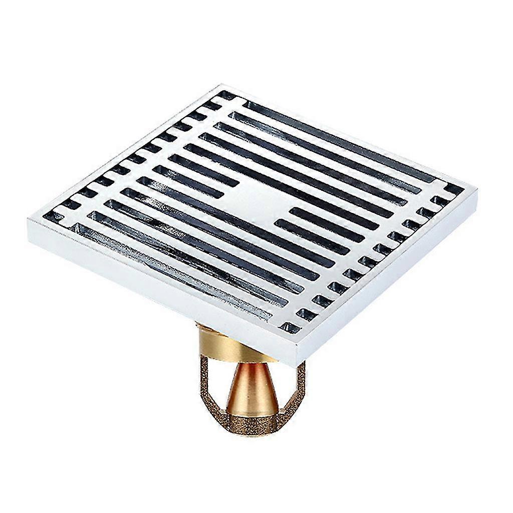 SilverAnti-reflux Floor Drain Easy to Install Anti-blocking Brass Drain Stopper