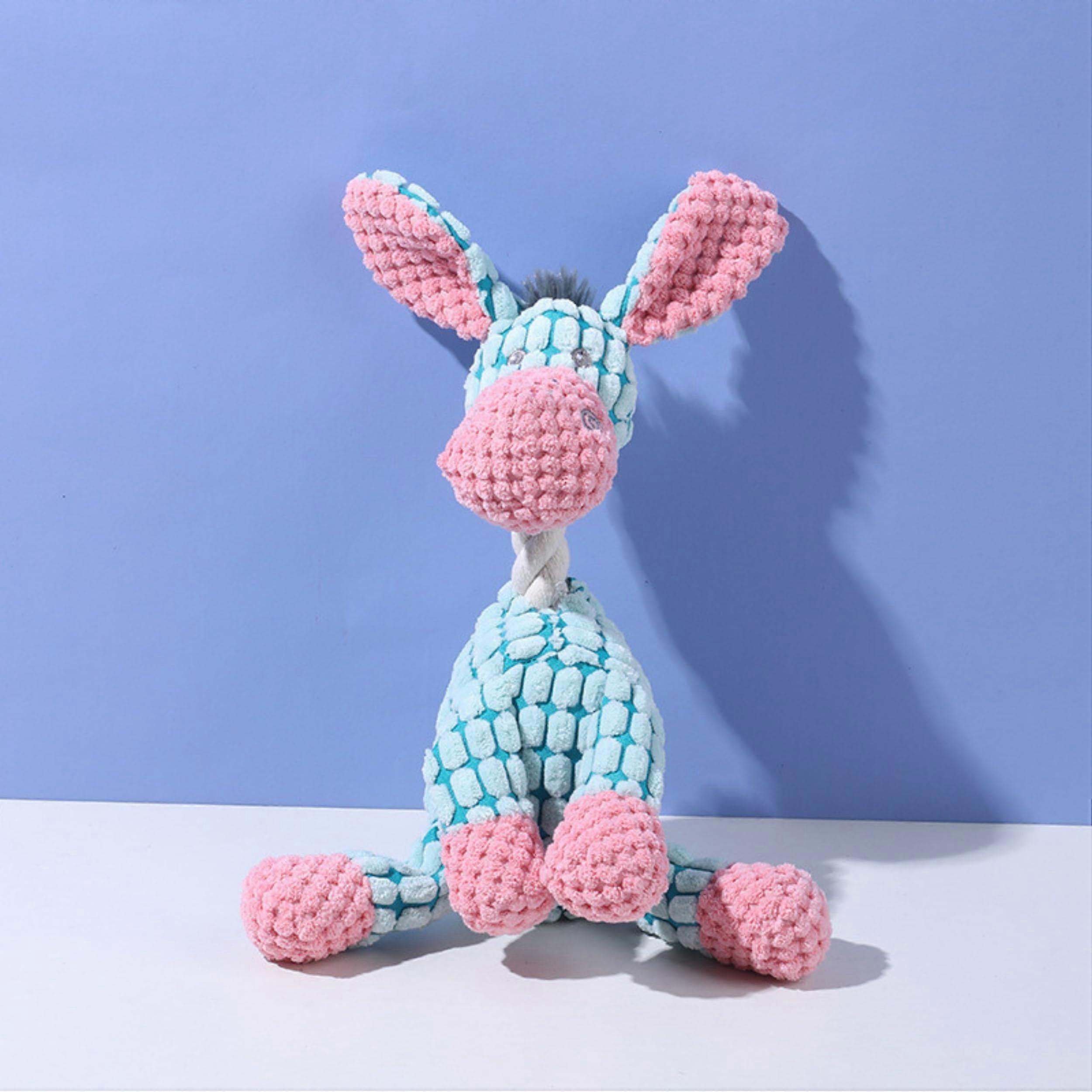 Upgrade Colorful Indestructible Plush Dog Toys for Aggressive Chewers, Crinkle Squeaky