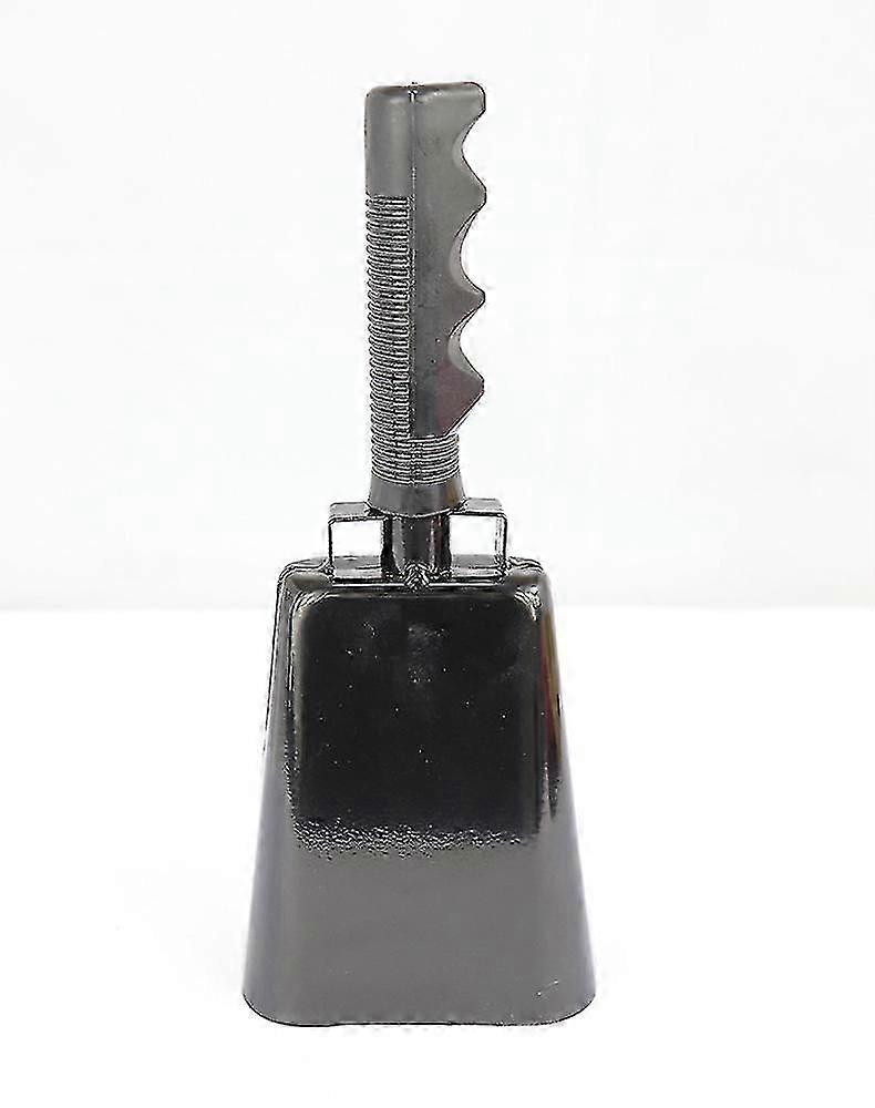 Cowbell مع مقبض - Cow Bell Noismaker ، جرس نداء صاخب للهتافات ، الألعاب الرياضية ، حفلات الزفاف ، المزرعة ، أسود