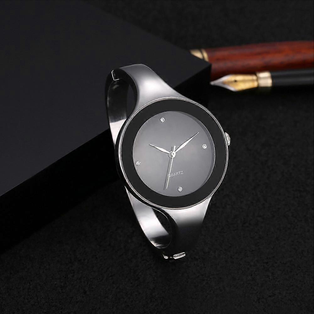 Women Luxury Watch Brand Style Stainless Steel Bangle Watches Quartz Simple Casual Relojes Female Saati Rhinestone WristWatches Black