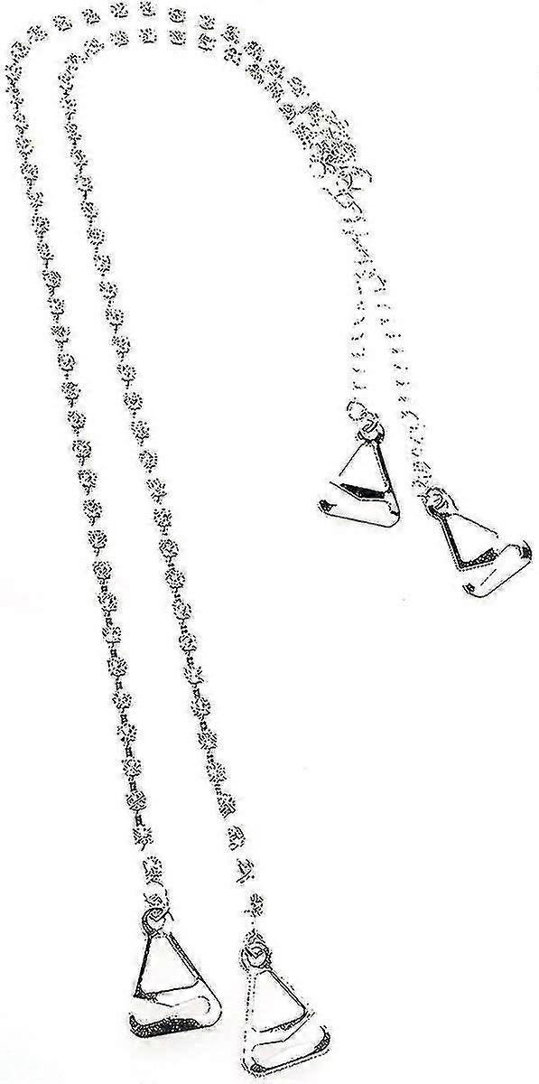 1 Pair Adjustable Bra Straps With Metal Hooks And Rhinestones