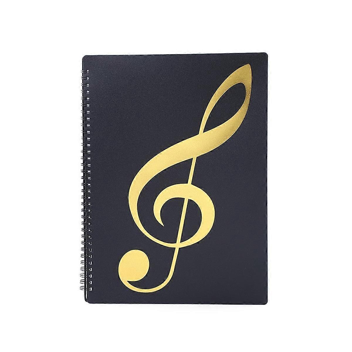Sheet Music Folder, 60 Pages, Sheet Music/Holder,Fits Letter Size A4, Writable & Detachable Choir Folder (Black)