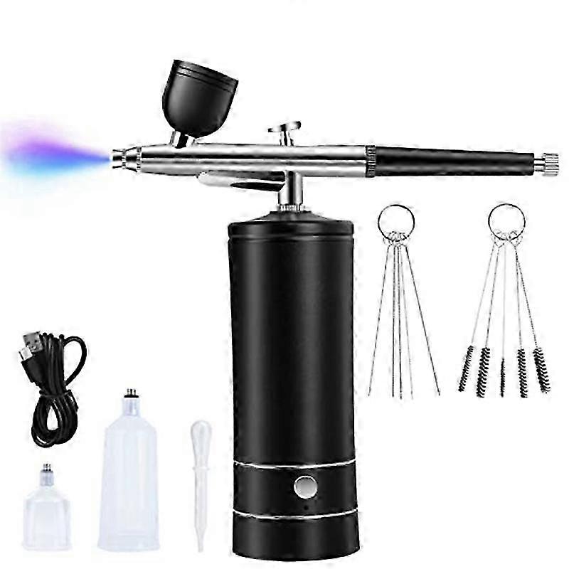Portable Cordless Airbrush Kit with Rechargeable 30PSI Compressor & Handheld Spray Gun
