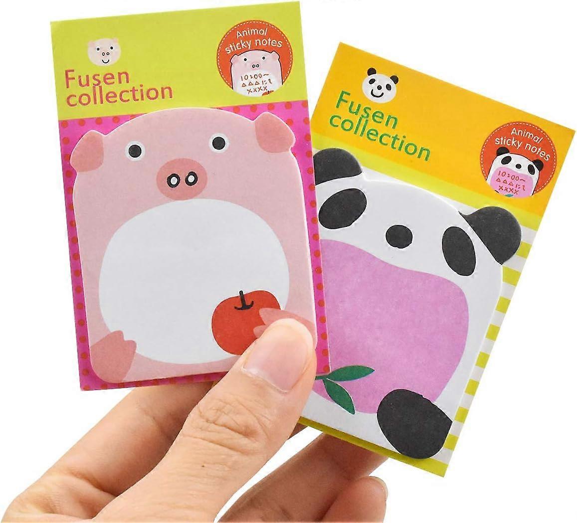 8 Pads Sticky Notes Animal Sticky Notes Removable Self-Adhesive Notes Novelty Cartoon Sticky Notes Pad Set