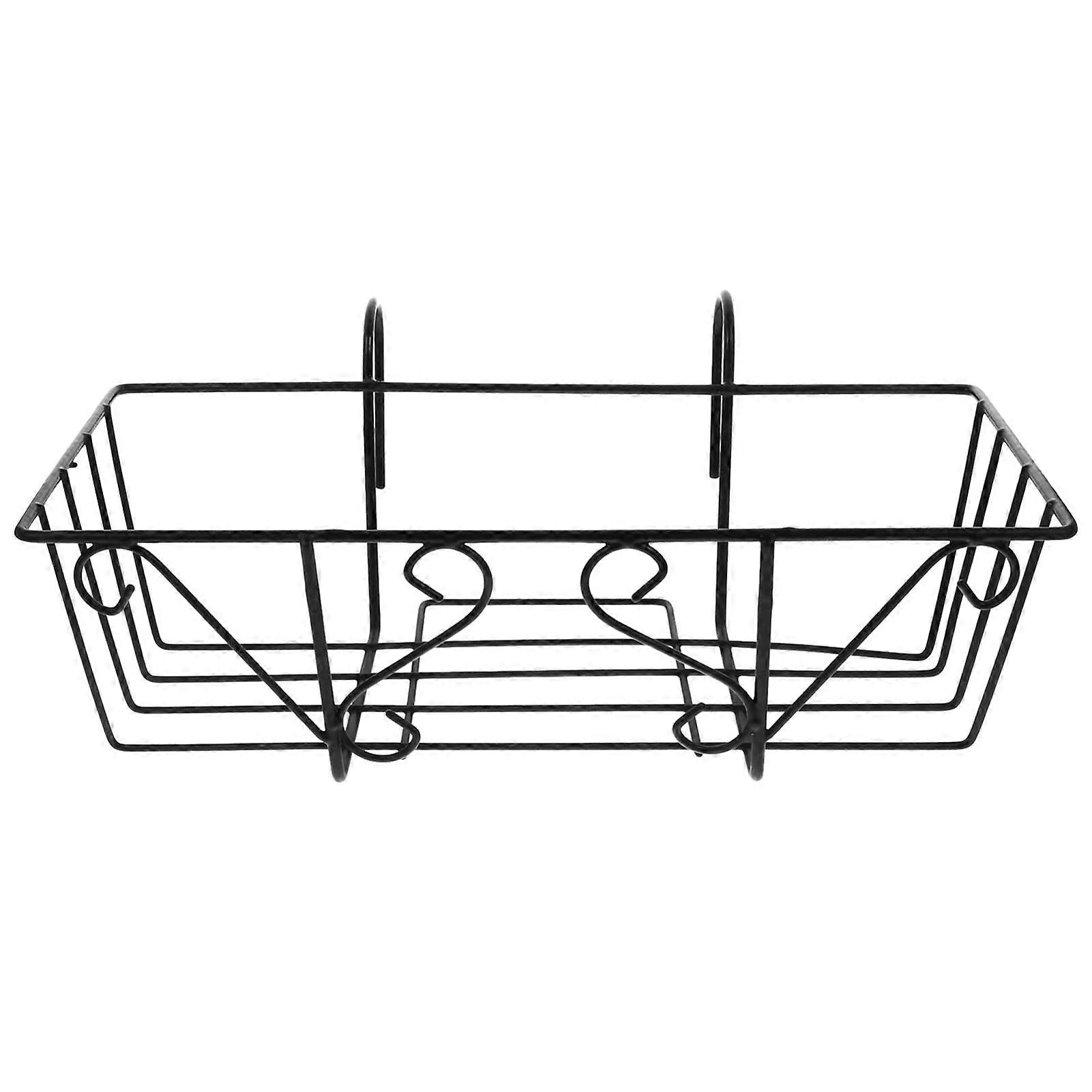 Hanging Railing Flower Stand Wrought Iron Flower Holder Single-Tier Balcony And Garden Displaying Plants And Flowers