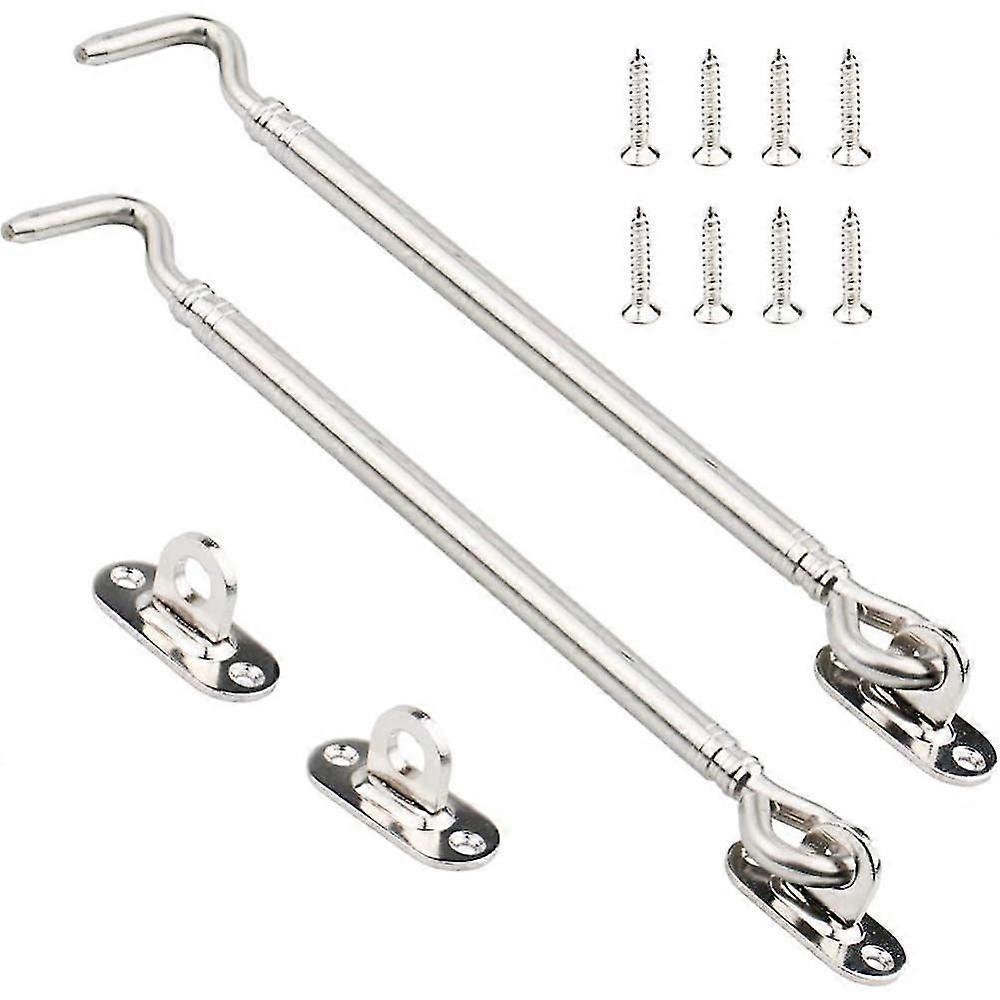 Cabin Hook and Eye Latch for Gate Door, High Quality Stainless Steel Solid Structure Easy Install Window Catch with Privacy Swivel Hooks