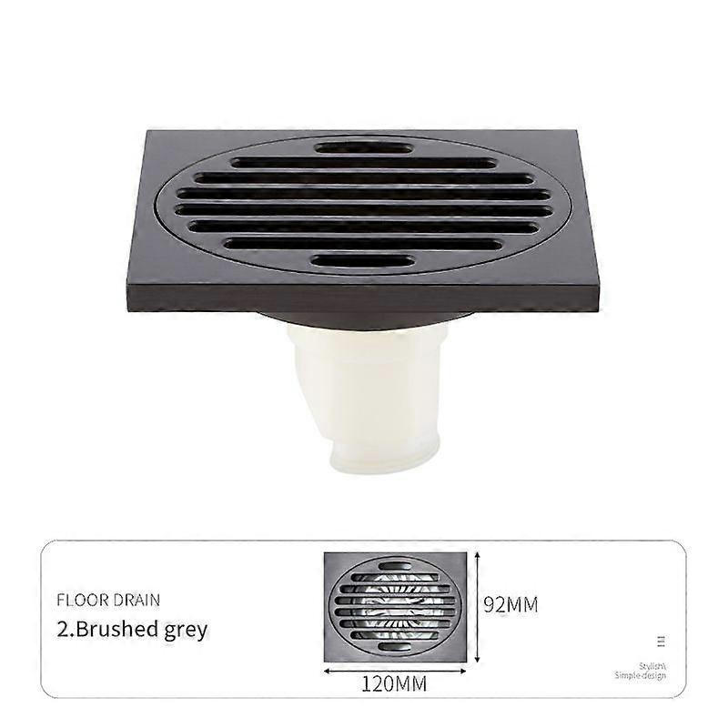 Anti-odor Bathtub Shower Drainer Floor Bathroom Accessories Square Gray Brass Floor Drain Waste Drain Bathroom Shower DrainCraft Pipe Cleaners