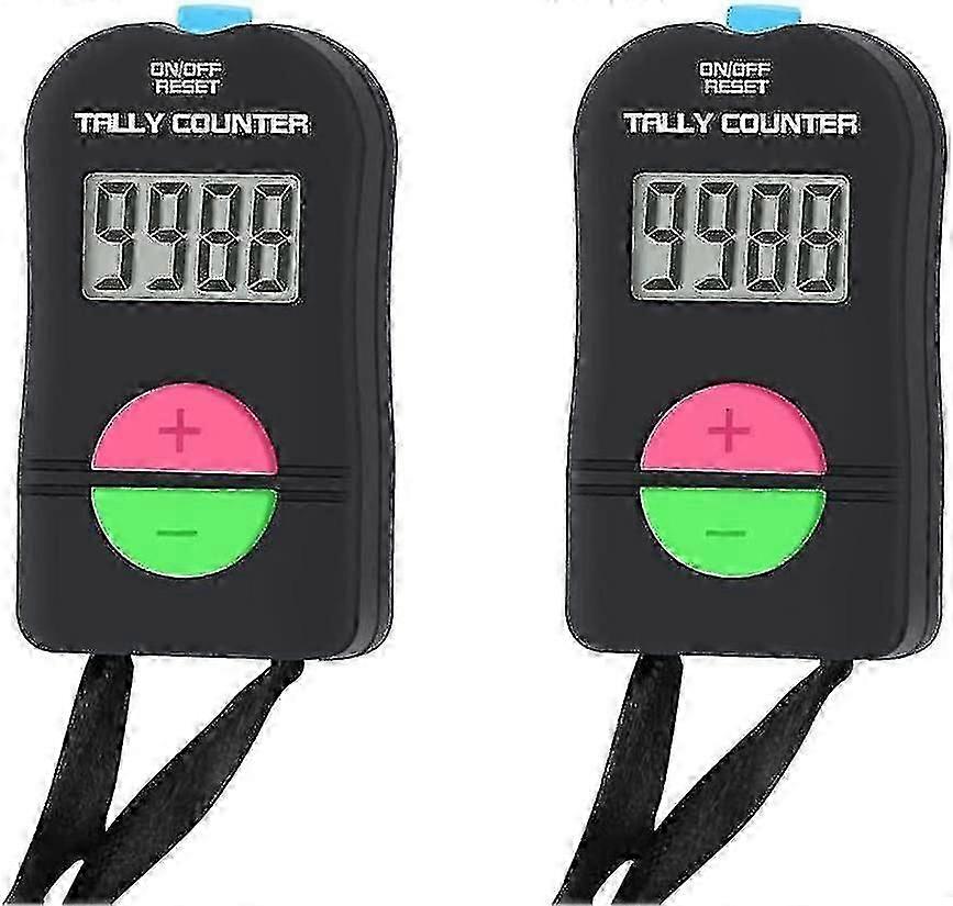 2 Stück elektronischer Zähler, digitaler Handzähler, elektronischer manueller Klicker mit Lanyard, Add-Subtract-Modell